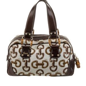 Gucci Horsebit Bamboo Boston Bag – Brown Leather & GG Canvas